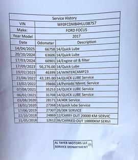 FULL AGENCY SERVICE HISTORY // FINAL PRICE //GCC SPECS 2017 FORD FOCUS // NO ACCIDENTS  // LOW MILGE